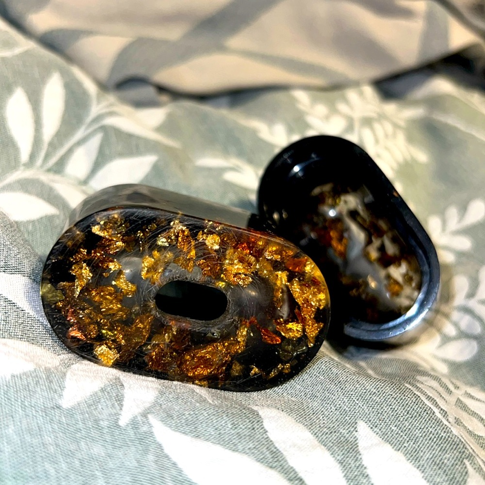 Apple AirPod Case AirPod Gen 1 or 2 Black & Gold Over Clear Mix & Match